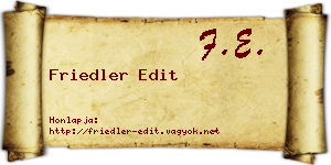 Friedler Edit névjegykártya
