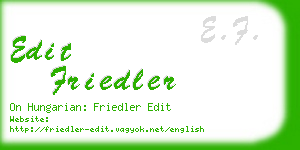 edit friedler business card